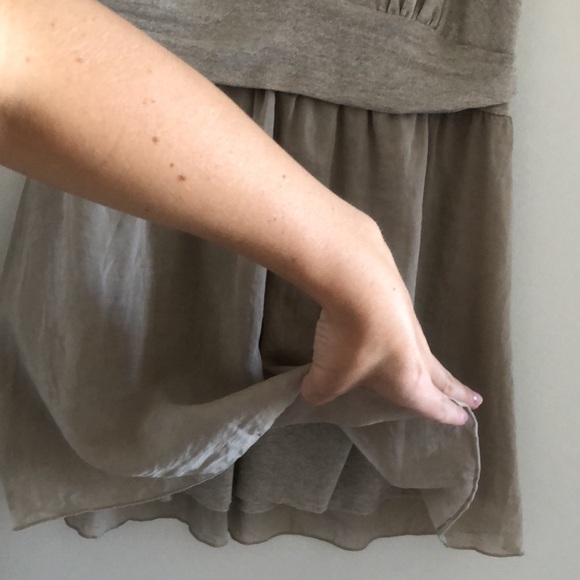 Metallic threaded babydoll top with silk overlay by Velvet - Picture 6 of 12